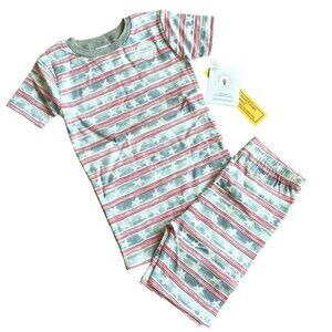 NEW Burt's Bees Stars & Stripes PJs Pajamas Set - Size 8